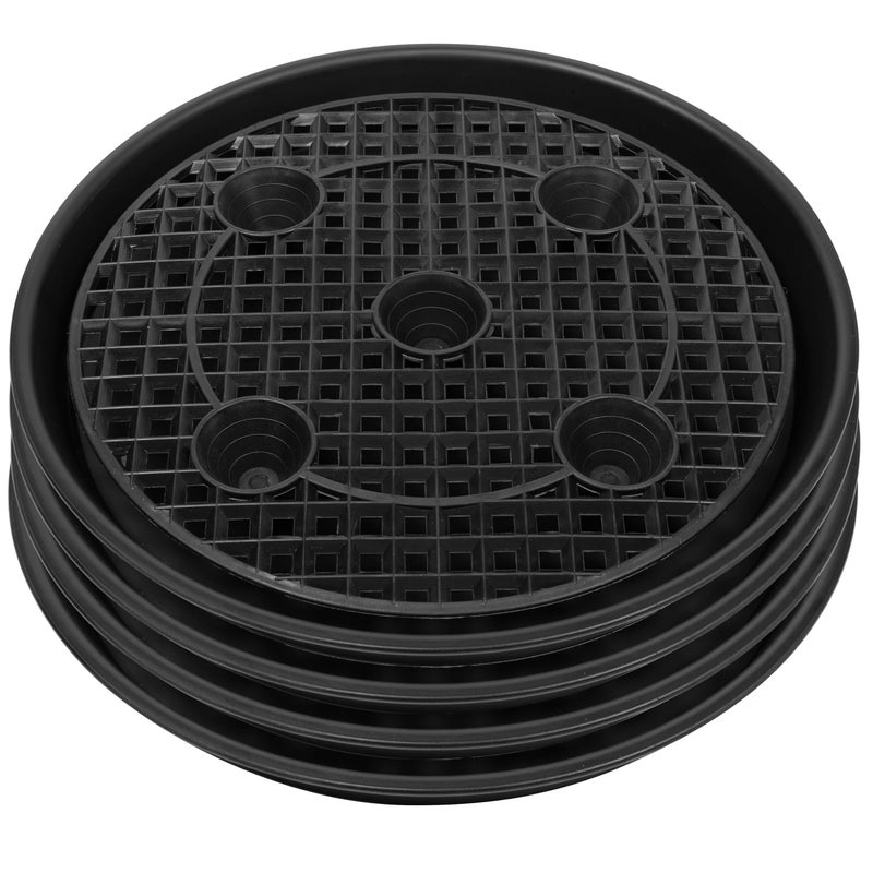 NIMYAU Plastic Plant Saucer Stand,4-Pack 14 inch, Elevated Plant Saucer Self-Watering Fabric Pot Base, Use Nonwoven Grow Bags, Plant Saucers Flower Pot Tray for Indoor-Outdoo and Grow Tents Greenhouses - Image 1