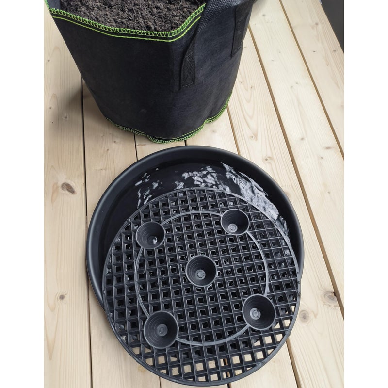 NIMYAU Plastic Plant Saucer Stand,4-Pack 14 inch, Elevated Plant Saucer Self-Watering Fabric Pot Base, Use Nonwoven Grow Bags, Plant Saucers Flower Pot Tray for Indoor-Outdoo and Grow Tents Greenhouses - Image 5