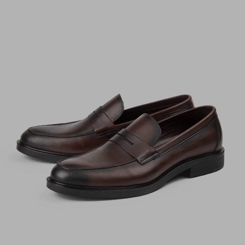 Brio College Loafer Shoes Plain BROWN