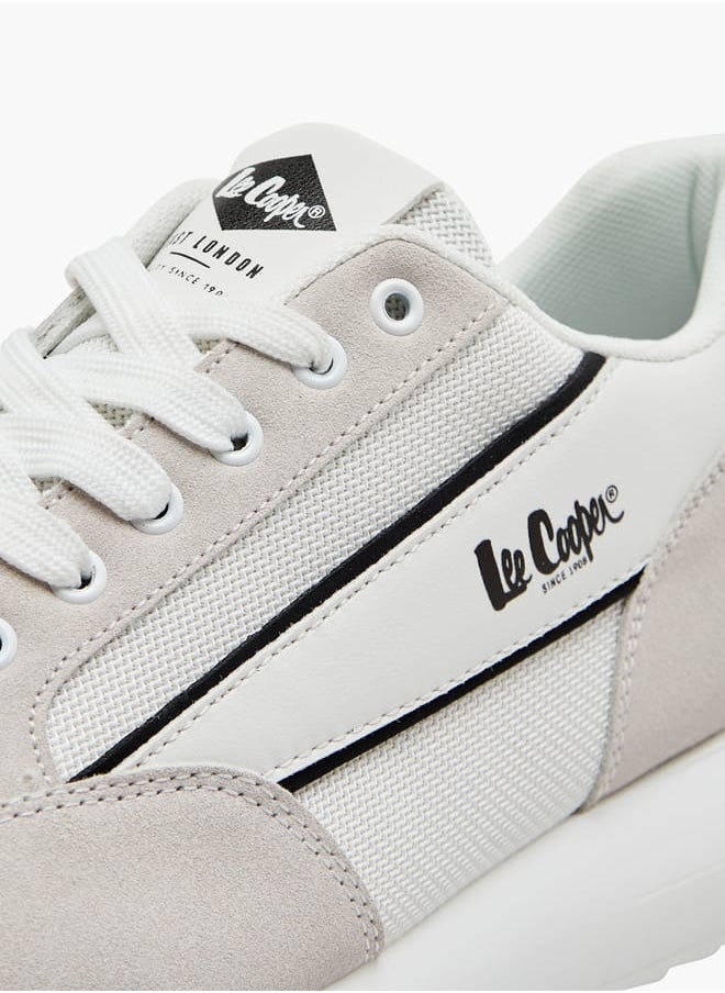 Lee Cooper Men's Logo Print Panelled Lace-Up Sneakers  - Image 3