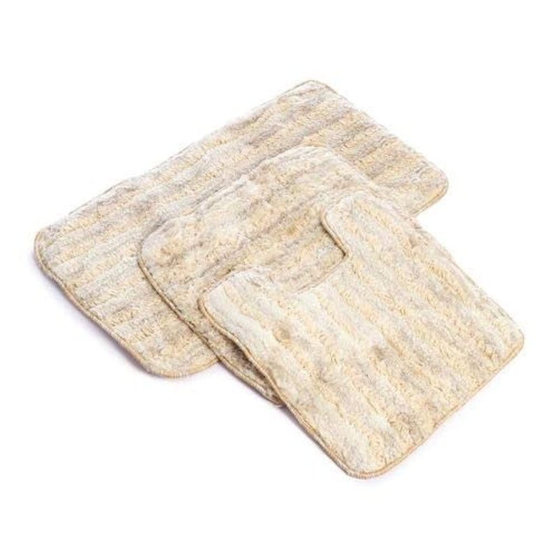 Shaggy Bath Rug Set - 3 Pcs - Biege (50x80 Cm /2/50x40 Cm ) Line sleep