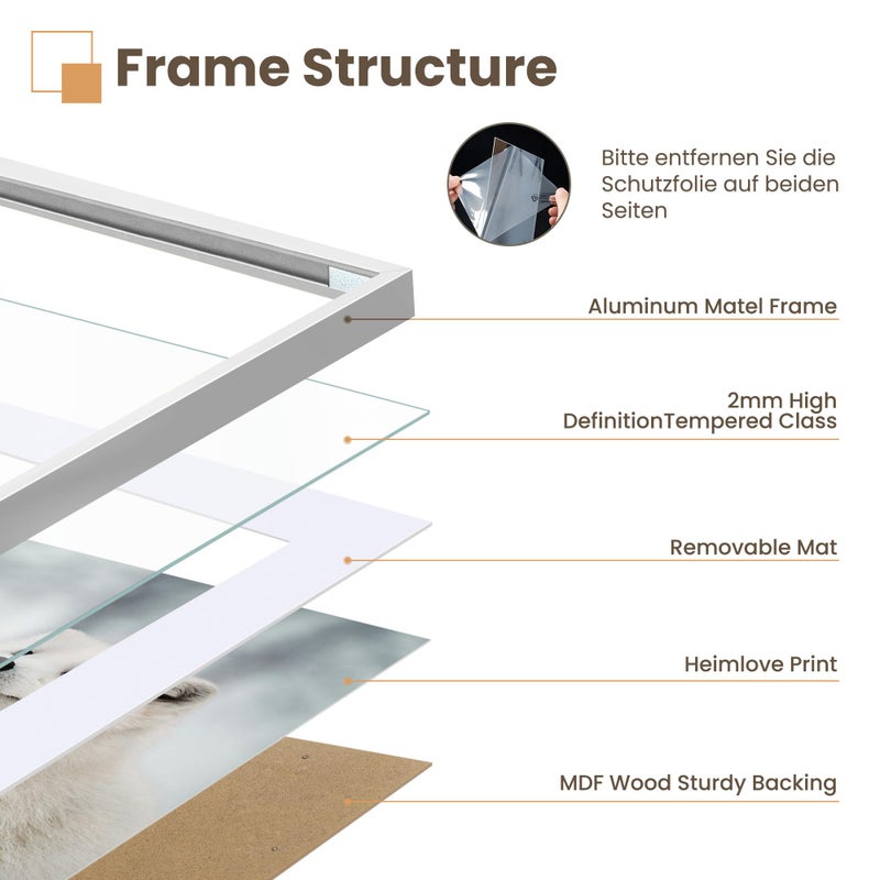 Heimlove Metal Picture Frame - ترقية إطارات صور الألومنيوم 5x7 مع حصيرة أو 8 × 10 بدون حصيرة للعرض العلوي وربط الجدار الجدار الجدار المتضمن - (Silver 1 Pack) - Image 2