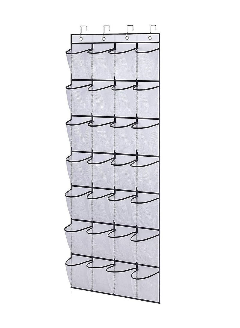 FASHION HOME 24 Large Pockets Over The Door Shoe Organizer Hanging Shoe Rack Behind Closet Holder Hanger  - Image 1