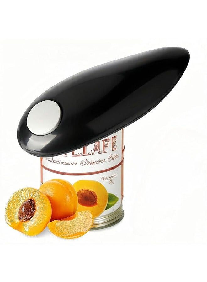 Electric Can Opener, One-touch Automatic Can opener, Handheld Opener, Automatic Can Opener for Almost Sizes of Cans, Battery Operated Can Openers (Black) - Image 1