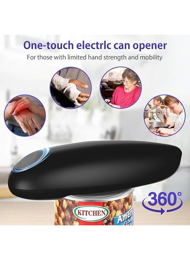 Electric Can Opener, One-touch Automatic Can opener, Handheld Opener, Automatic Can Opener for Almost Sizes of Cans, Battery Operated Can Openers (Black) - Image 2