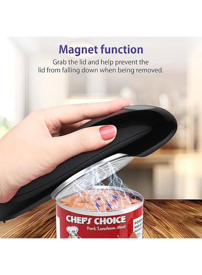 Electric Can Opener, One-touch Automatic Can opener, Handheld Opener, Automatic Can Opener for Almost Sizes of Cans, Battery Operated Can Openers (Black) - Image 3