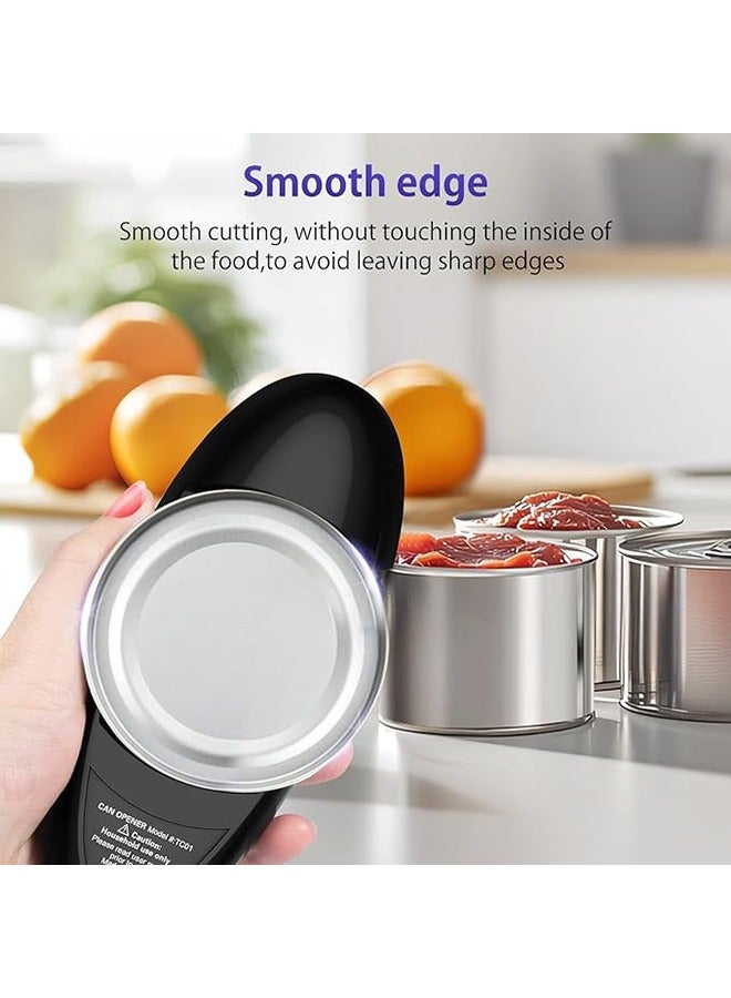 Electric Can Opener, One-touch Automatic Can opener, Handheld Opener, Automatic Can Opener for Almost Sizes of Cans, Battery Operated Can Openers (Black) - Image 5