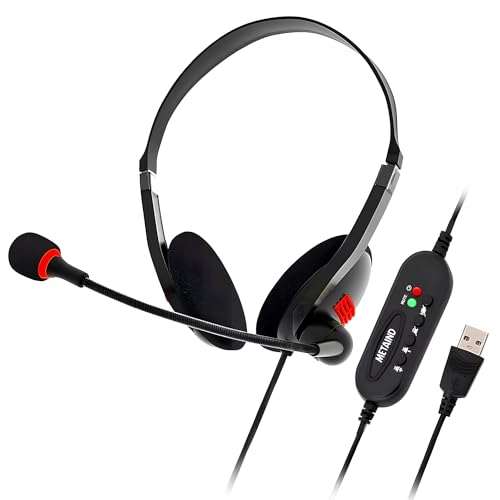 Metaind USB Headphone with Noise-Canceling Mic | Ideal for Teams, Zoom, Office & Call Center Use | Comfortable Wired Headset for PC & Laptop | Model: Meta_MT440 (Black) - Image 1