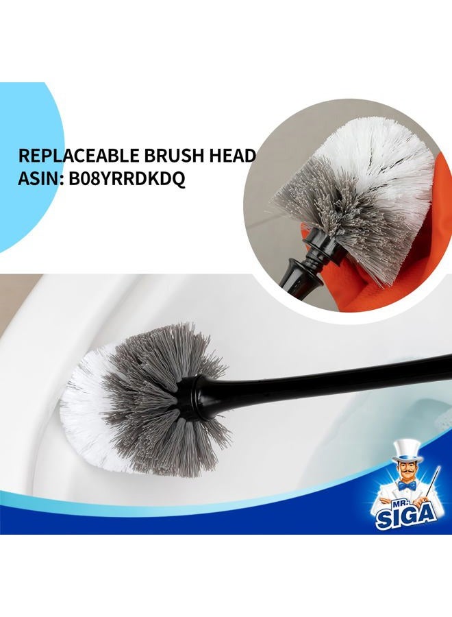 Mr Siga Toilet Plunger and Bowl Brush with Holder, Heavy Duty Toilet Brush and Plunger Set for Bathroom Cleaning, Black, 1 Set - Image 4