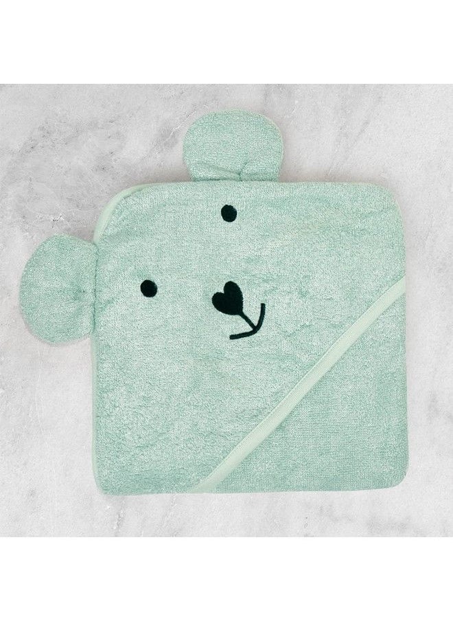 THEONI - Hooded Bamboo Towel ; Cotton Towel For Kids ; 400 Gms 85X85 Cm ; Pack Of 1Green Colour Newborninfants And Toddlersuitable For Baby Gifts (Mint Green Green) - Image 1