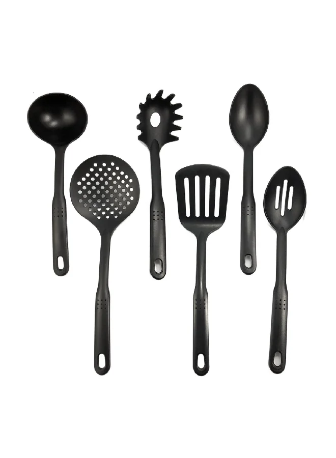 PARFAIT 6-Piece Heat Resistant Plastic Cooking Utensil Set Black 11.2 x 13 x 33.5 cm HS-6898A