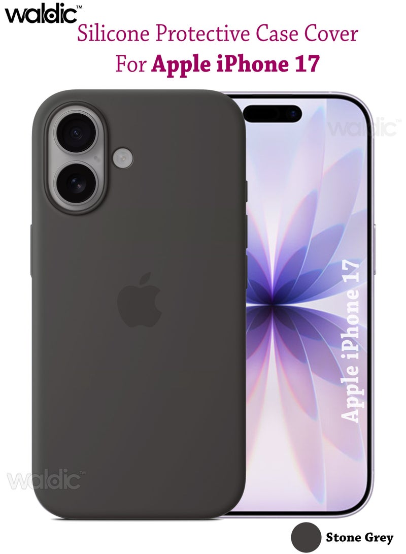 ولديك جراب فاخر لهاتف Apple iPhone 17 | غطاء سيليكون فاخر مصمم خصيصًا لهاتف Apple iPhone 17 | جراب Apple iPhone 17 مع حماية من الكاميرا والسقوط، غطاء خلفي رفيع واقٍ لهاتف Apple iPhone 17 - رمادي حجري - Image 1