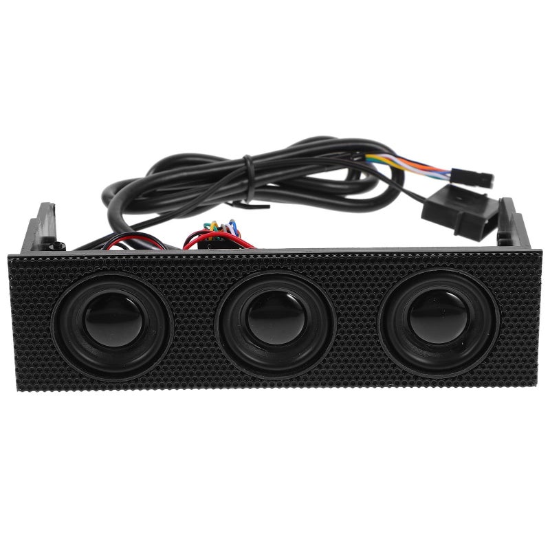 Black Multimedia PC Front Panel Speakers With Surround Sound For Desktop Gaming - Image 2