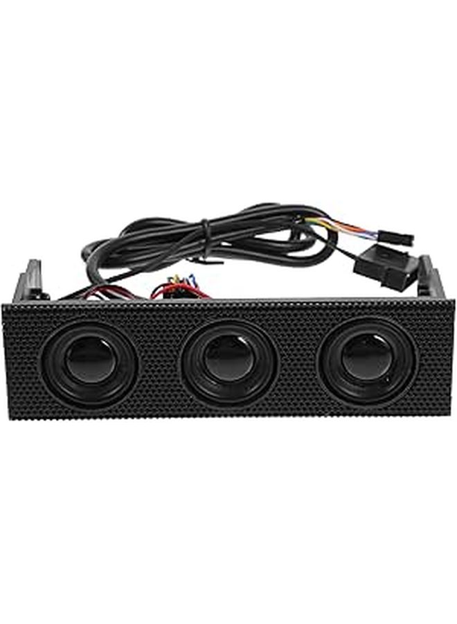 Black Multimedia PC Front Panel Speakers With Surround Sound For Desktop Gaming - Image 1