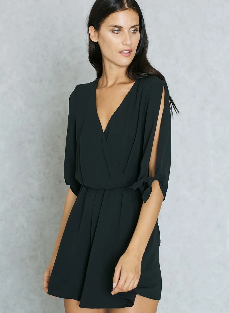 Miss Selfridge Petite Lace Back Playsuit