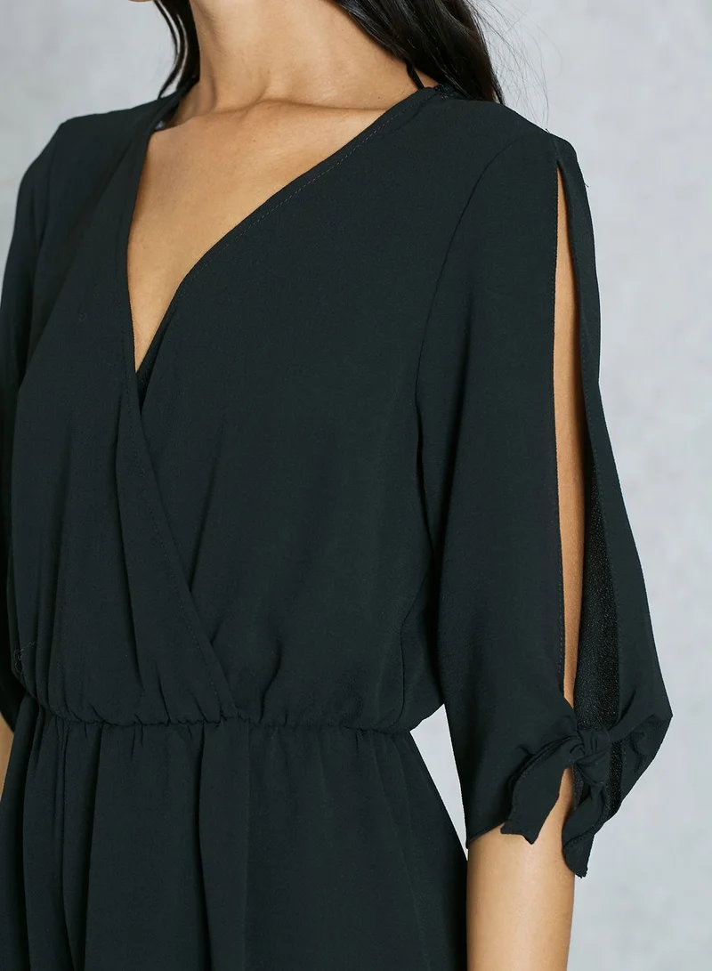 Miss Selfridge Petite Lace Back Playsuit