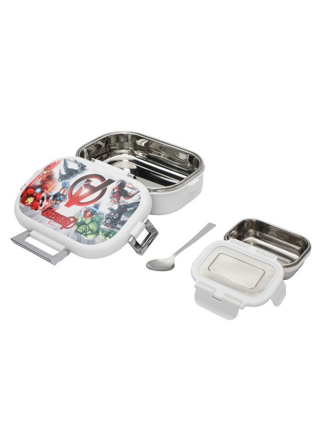 JAYPEE Inner Stainless Steel Insulated Lunch Box Topsteel Avengers Spider Man, White, 600 ml, Suitable for School Kids, Girls & Boys - Image 3