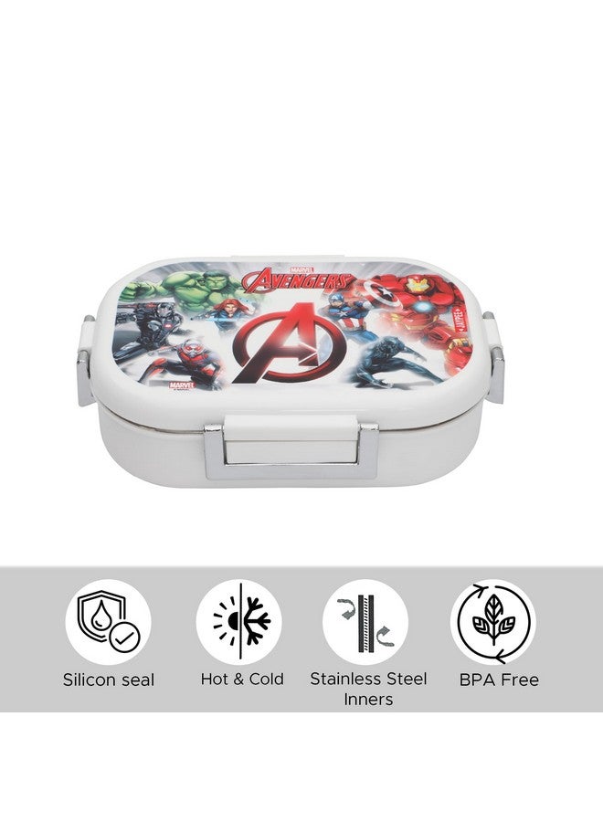 JAYPEE Inner Stainless Steel Insulated Lunch Box Topsteel Avengers Spider Man, White, 600 ml, Suitable for School Kids, Girls & Boys - Image 5