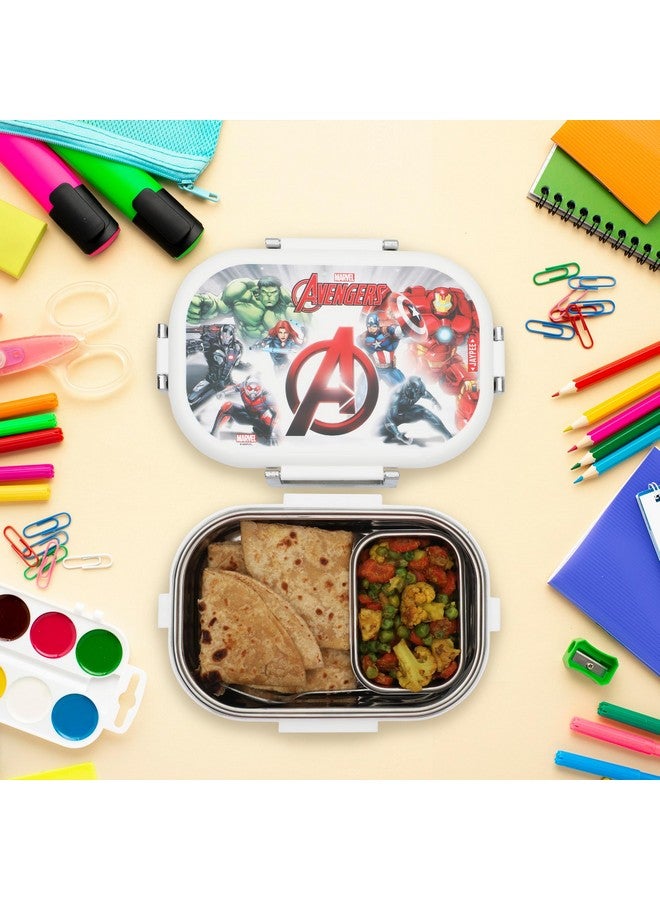 JAYPEE Inner Stainless Steel Insulated Lunch Box Topsteel Avengers Spider Man, White, 600 ml, Suitable for School Kids, Girls & Boys - Image 2