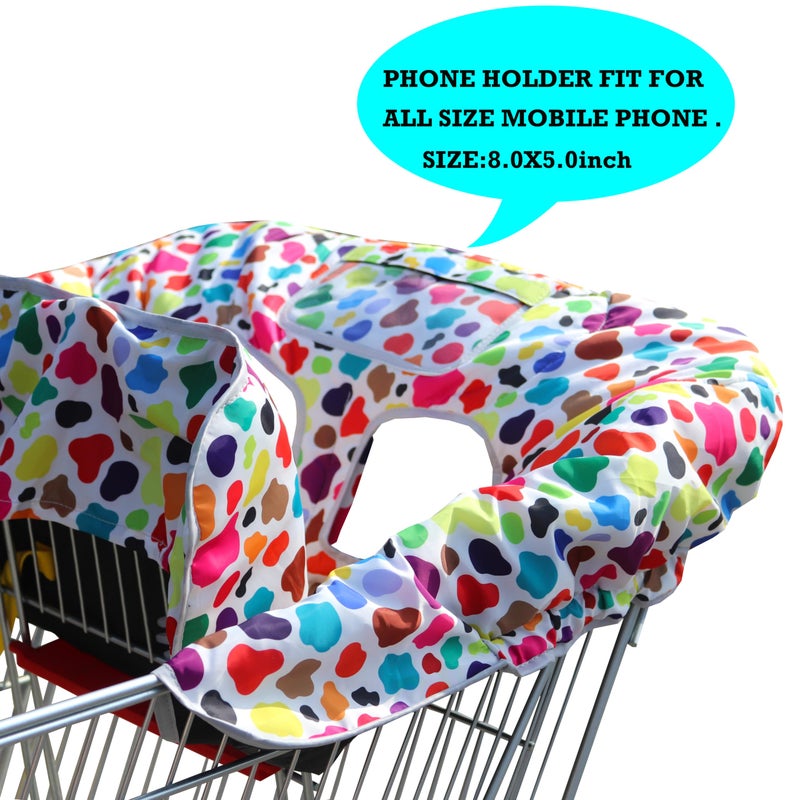 XiOiOiX 2 in 1 Shopping Cart Cover&High Chair Cover for Restaurant Seat, Grocery Cart Cover for Baby Infant Toddler Girl/Boy Reversible, Machine Washable (Colorful) - Image 3