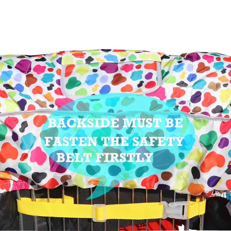 XiOiOiX 2 in 1 Shopping Cart Cover&High Chair Cover for Restaurant Seat, Grocery Cart Cover for Baby Infant Toddler Girl/Boy Reversible, Machine Washable (Colorful) - Image 5