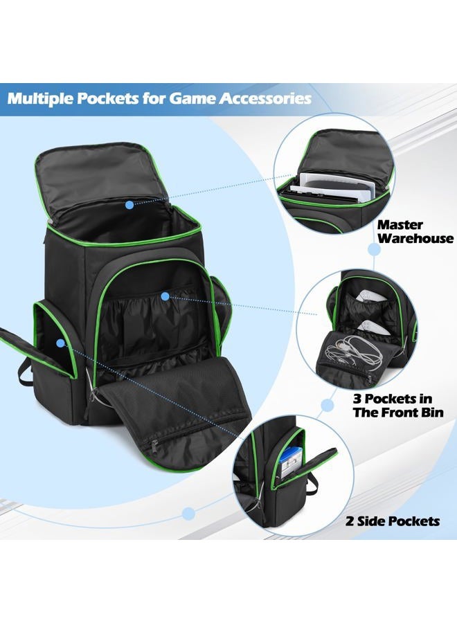 Trunab Gaming Console Backpack Compatible With Ps5/Ps4/Ps4 Pro/Ps4 Slim/Xbox One/Xbox One X/Xbox S, Travel Carrying Bag Multiple Pockets For 15.6” Laptop And Accessories - Image 2