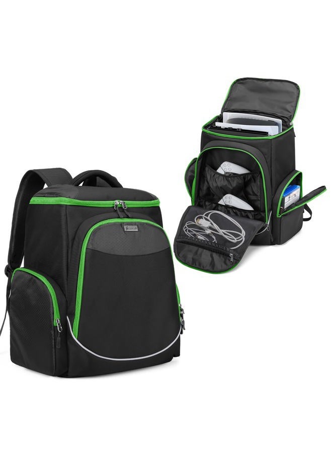 Trunab Gaming Console Backpack Compatible With Ps5/Ps4/Ps4 Pro/Ps4 Slim/Xbox One/Xbox One X/Xbox S, Travel Carrying Bag Multiple Pockets For 15.6” Laptop And Accessories - Image 1