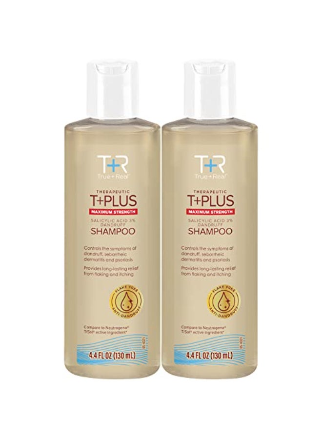True+Real شامبو مضاد للقشرة بحمض الساليسيليك 3% من True+Real، 4.4 أونصة سائلة، عبوة 2 - Image 1