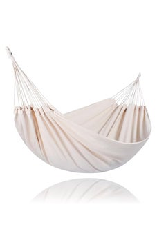 Mmmon Garden Hammock,Portable Double Classic Canvas Hammock,Portable Hammock With Travel Bag,Perfect For Camping Indoor Patio Backyard,200x150CM(Beige)  - Image 2