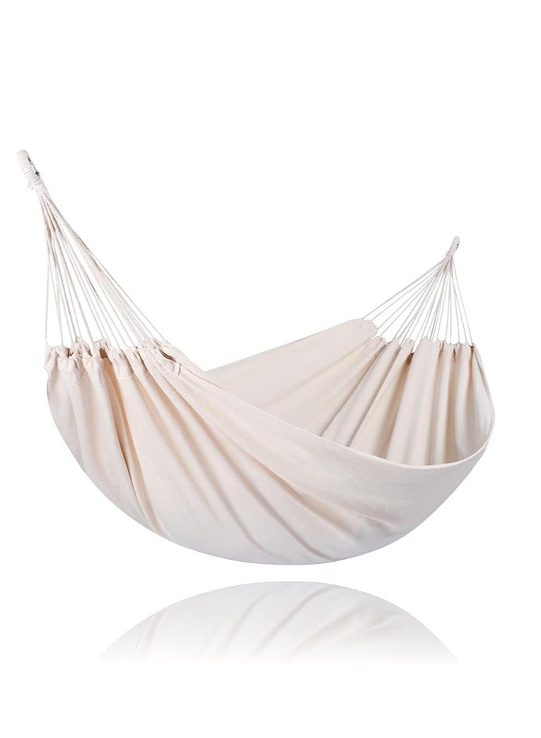 Mmmon Garden Hammock,Portable Double Classic Canvas Hammock,Portable Hammock With Travel Bag,Perfect For Camping Indoor Patio Backyard,200x150CM(Beige)  - Image 2