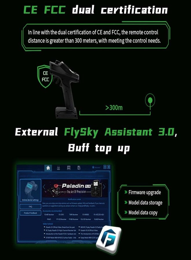 GoolRC Flysky FS-G7P 7CH RC Transmitter with FS-R7P Receiver, 2.4GHz 7 Channels Remote Controller for RC Car Boat - Image 4