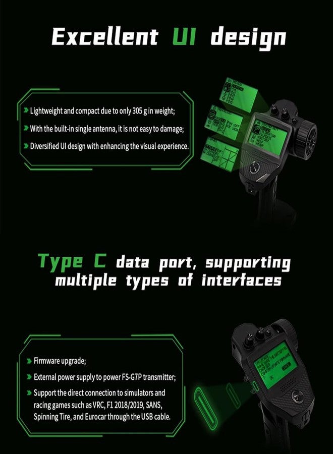 GoolRC Flysky FS-G7P 7CH RC Transmitter with FS-R7P Receiver, 2.4GHz 7 Channels Remote Controller for RC Car Boat - Image 3