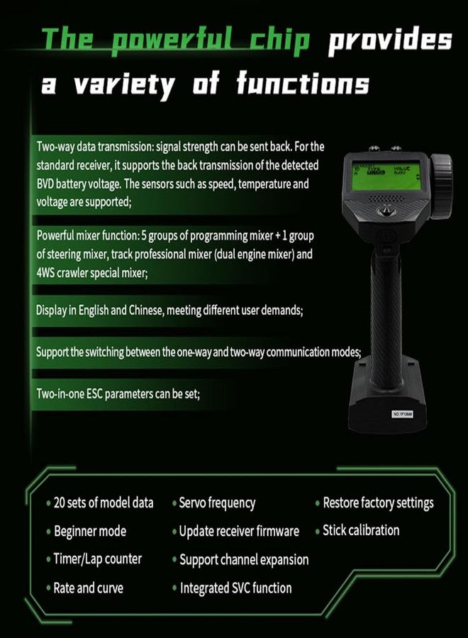 GoolRC Flysky FS-G7P 7CH RC Transmitter with FS-R7P Receiver, 2.4GHz 7 Channels Remote Controller for RC Car Boat - Image 2