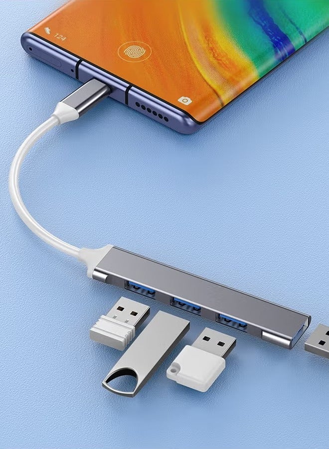 USB C Hub USB C 4-Port Ultra-Slim Type-C to USB（1*USB 3.0 & 3*USB 2.0）USB Splitter USB Adapter Multiport for Mac Book Notebook Phone XPS Windows and More Type C Devices  - Image 2