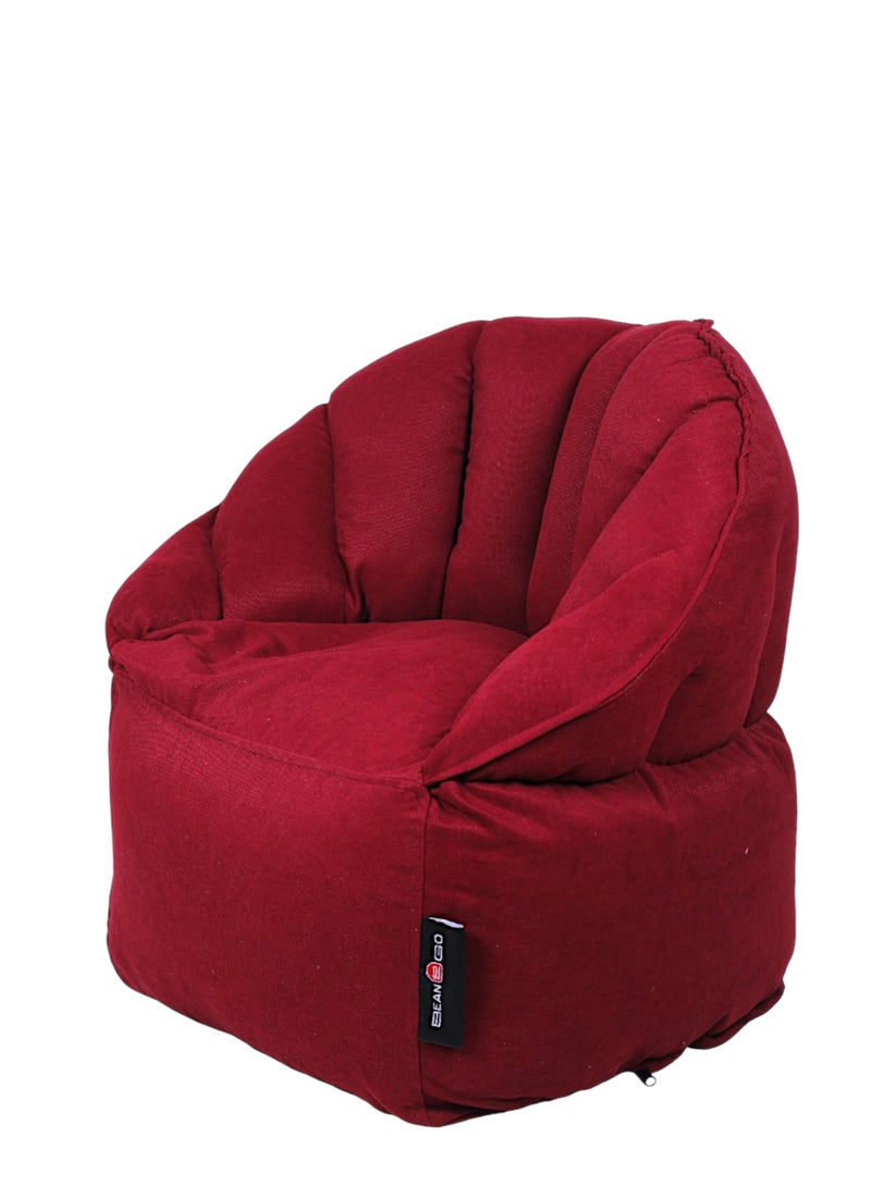 Bean2Go كرسي بين باج من القماش الفاخر باللون العنابي - Image 2