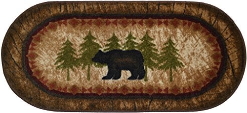 Mayberry Rug Cozy Cabin CC5276 Birch Bear Non Skid Rug 20"x44" Wedge Brown - Image 5
