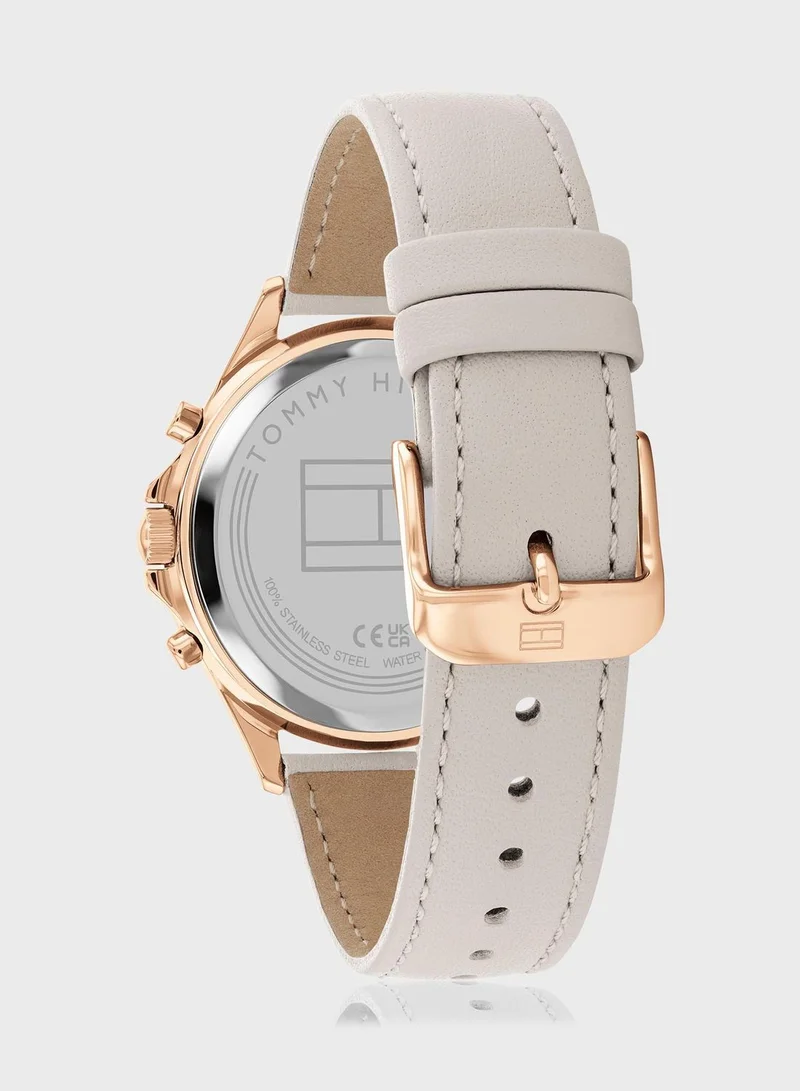 TOMMY HILFIGER Grey Leather Analog Watch
