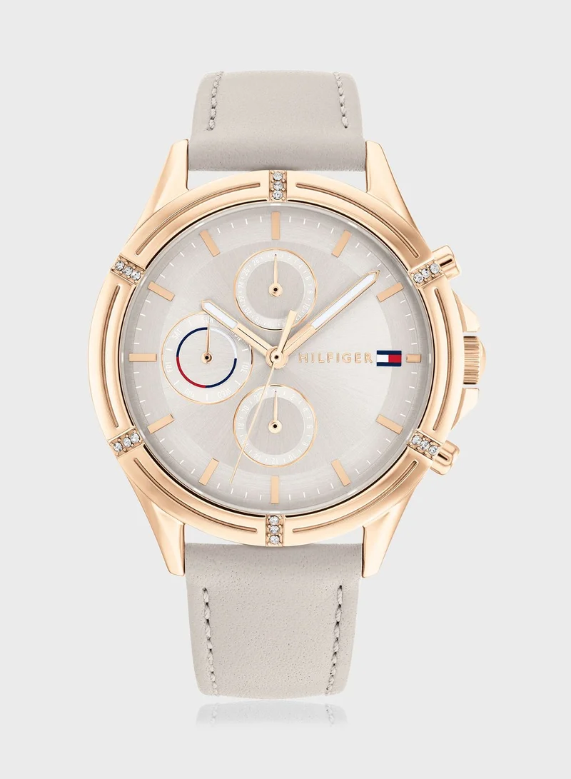TOMMY HILFIGER Grey Leather Analog Watch