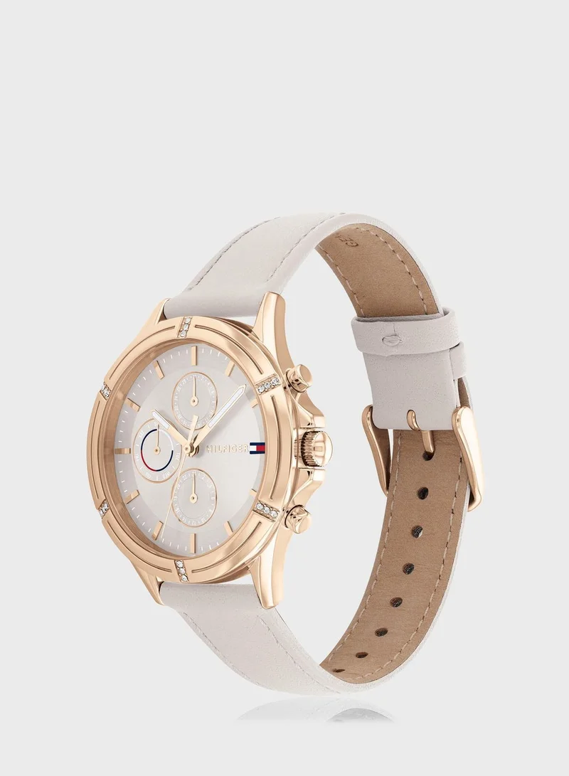 TOMMY HILFIGER Grey Leather Analog Watch