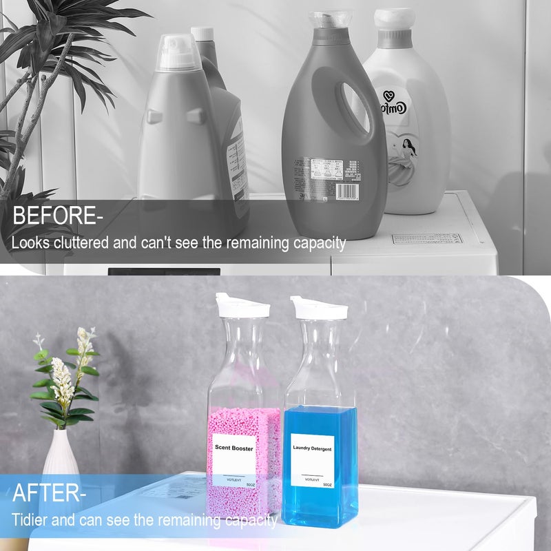 VOTLEVT 50 OZ Liquid Laundry Detergent Dispenser, Plastic Detergent Container for Organizing, Fabric Softener and Soap Dispenser, Powder Organizer for Laundry Room, 2 Pack - Image 4