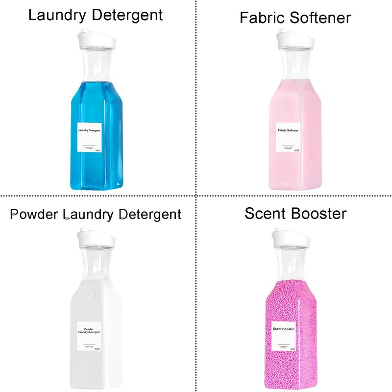 VOTLEVT 50 OZ Liquid Laundry Detergent Dispenser, Plastic Detergent Container for Organizing, Fabric Softener and Soap Dispenser, Powder Organizer for Laundry Room, 2 Pack - Image 3
