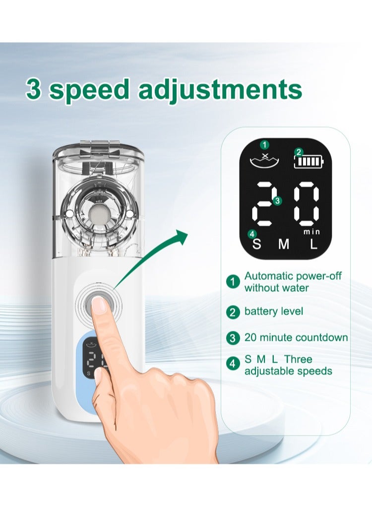 Nebulizer for Adults & Kids,Portable Rechargeable Nebulizer with Display,2 Masks & Mouthpiece, Quiet Working, 3 Adjustable Speed, Rechargeable Inhaler Machine for Travel & Home Use. - Image 2