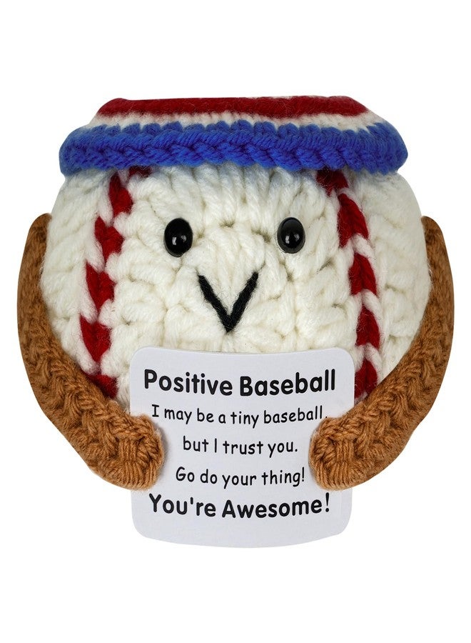 MaiTianna Crochet Baseball Gift, Mini Funny Crochet Toy, Creative Cute Life Doll with Encouragement Card Emotional Support Gift for Sports Birthday Party Table Decoration - Image 1