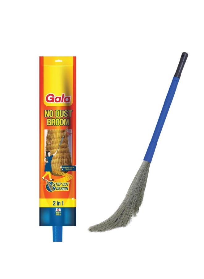Gala No Dust Broom 2 in 1 with Extendable Handle for Ceiling and Floor Cleaning, Long Handle Jhadu - Image 1