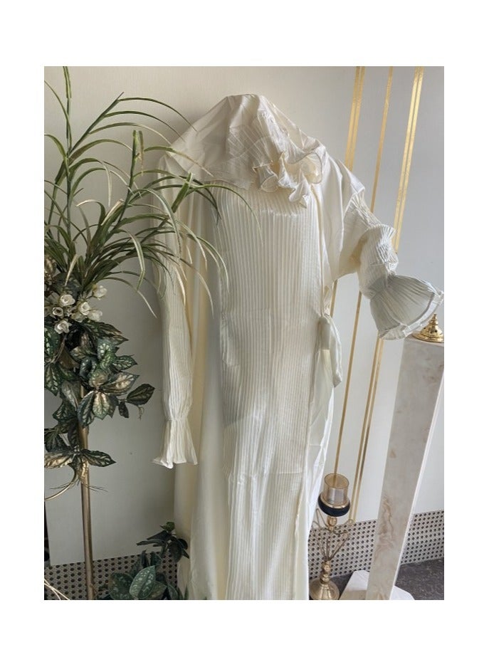 مون شرشف صلاة مرد قطن ناعم ومريح للغاية يتضمن طرحة ويغطي الجسم بالكامل بمقاس موحد وواسع مناسب لجميع الأجسام-سكري - Image 1