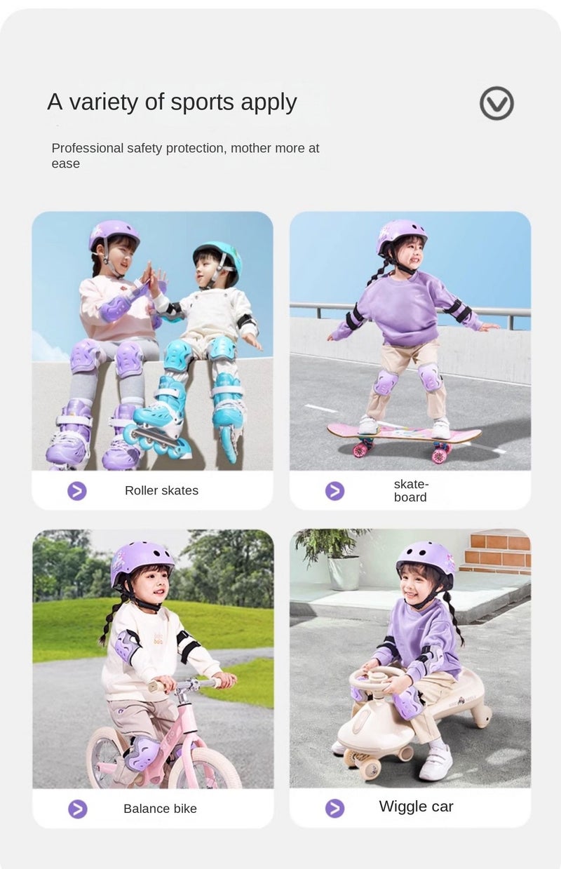 Y&D Kids Bike Helmet Set Skateboard Knee Pads Kids Helmet Elbow Pads Wrist Guards Adjustable for 2~14yrs Girl Boy Kids Protective Gear Set for Sport Cycling Bike Roller Skating Scooter - Image 5