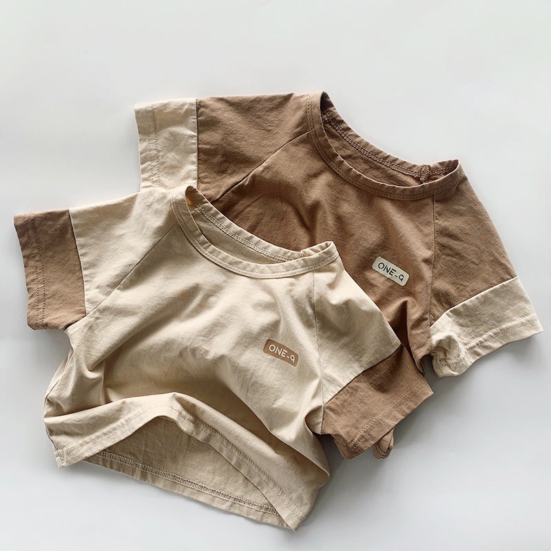 Children's Distinctive Short-sleeved T-shirt Summer Boys' Japanese Pure Cotton Top Girls' Korean Style Retro Mori Style Fashionable Children's Wear - Image 4