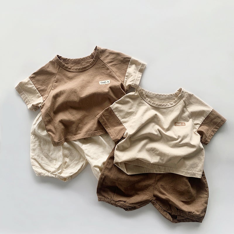 Children's Distinctive Short-sleeved T-shirt Summer Boys' Japanese Pure Cotton Top Girls' Korean Style Retro Mori Style Fashionable Children's Wear - Image 2