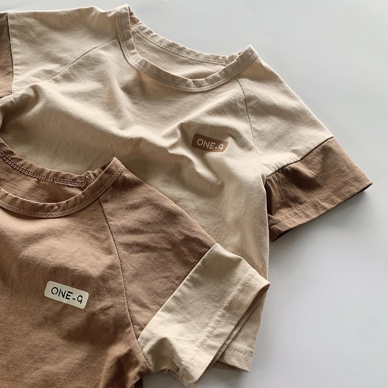 Children's Distinctive Short-sleeved T-shirt Summer Boys' Japanese Pure Cotton Top Girls' Korean Style Retro Mori Style Fashionable Children's Wear - Image 5