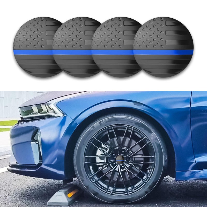 WINUERK 4PCS American Flag Wheel Center Caps Stickers 56mm22 Inch Wheel Rim Hub Caps Waterproof USA Flag Wheel Hub Center Cap Emblems Automotive Exterior Decals Accessories Fit Most Cars - Image 3